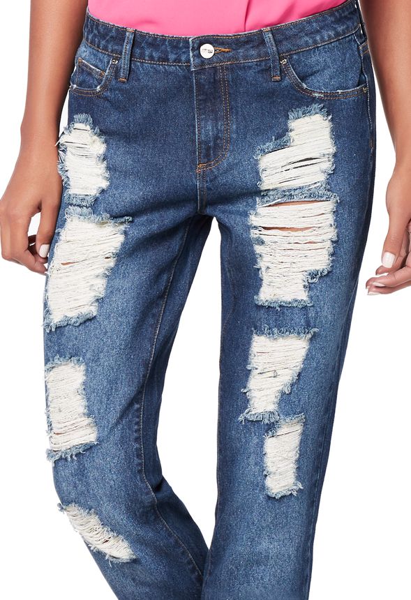 The Distressed Boy Jean in SAPPHIRE BLUE - Get great deals at JustFab
