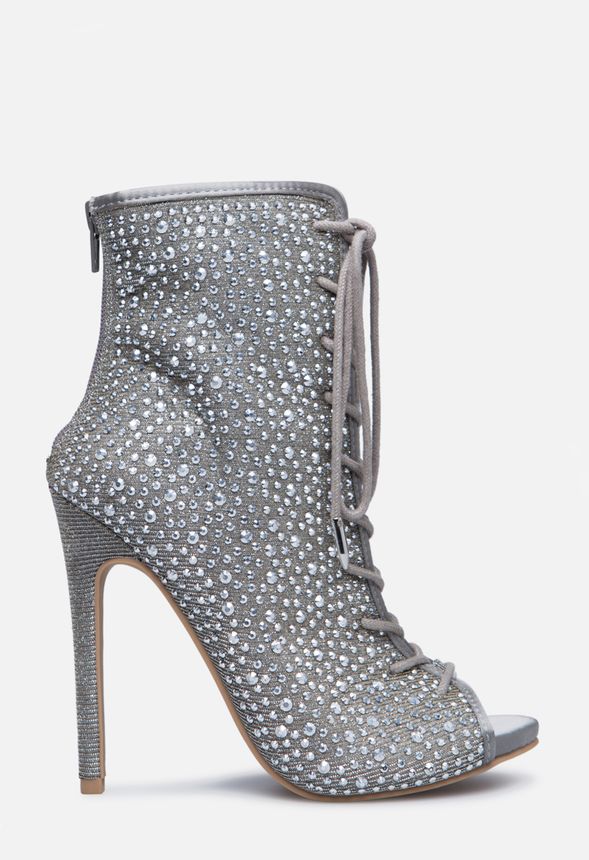 justfab silver heels