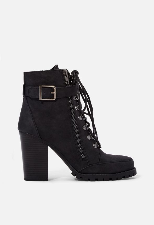Pracida Lace-Up Ankle Bootie in Black 