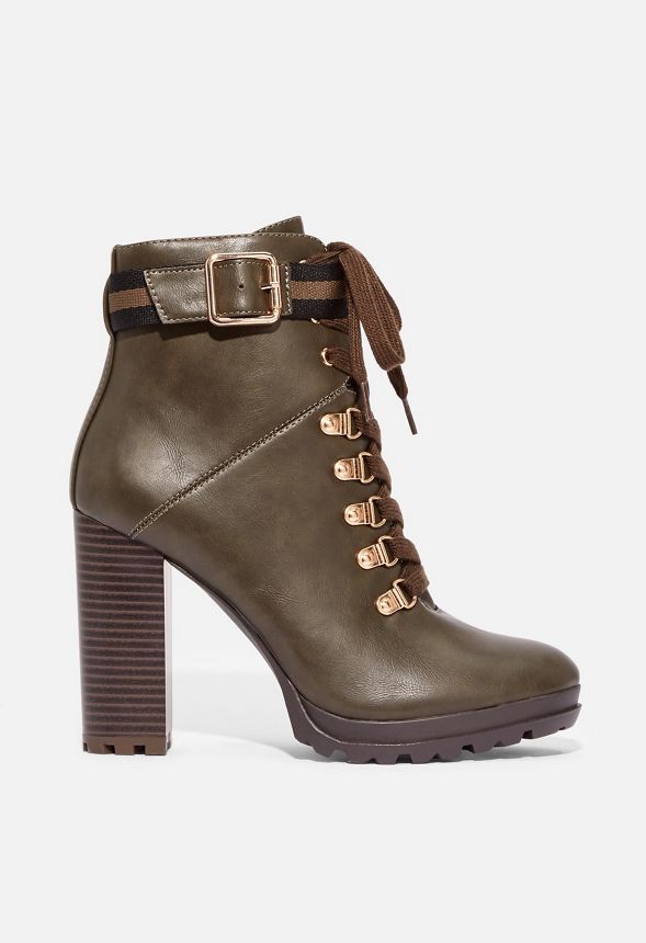 Ribonea Lace-Up Platform Bootie in 