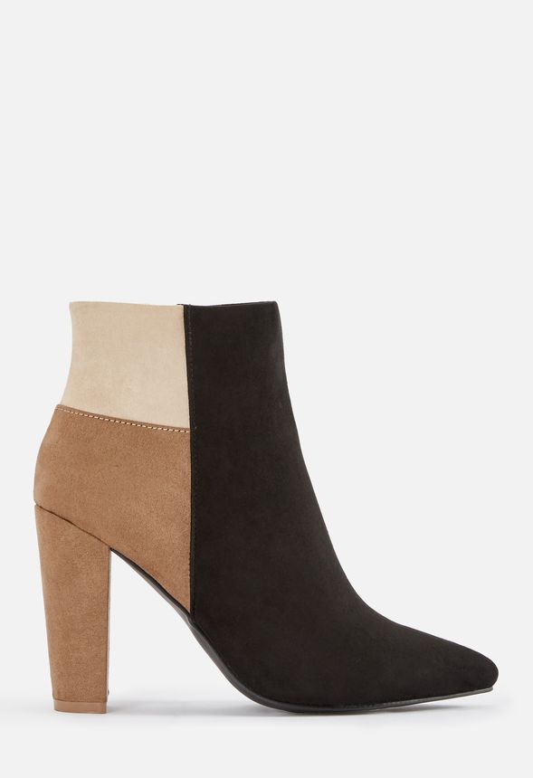 loriann color block heeled bootie