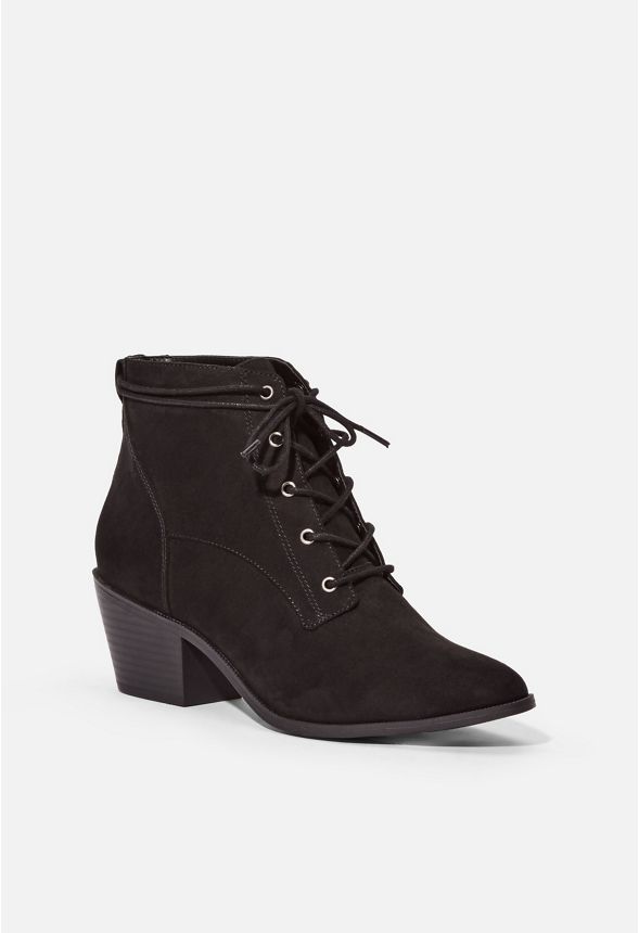 faux suede lace up booties