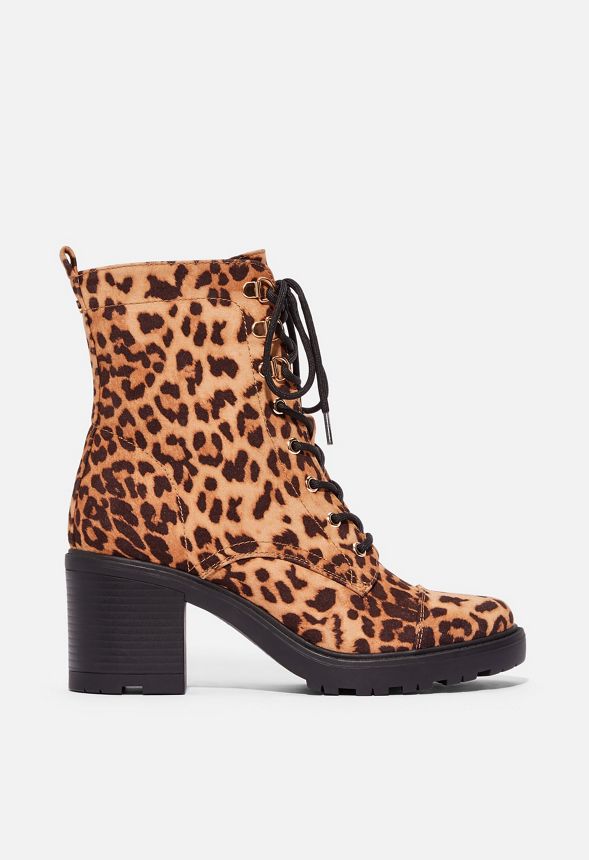 lace up leopard boots
