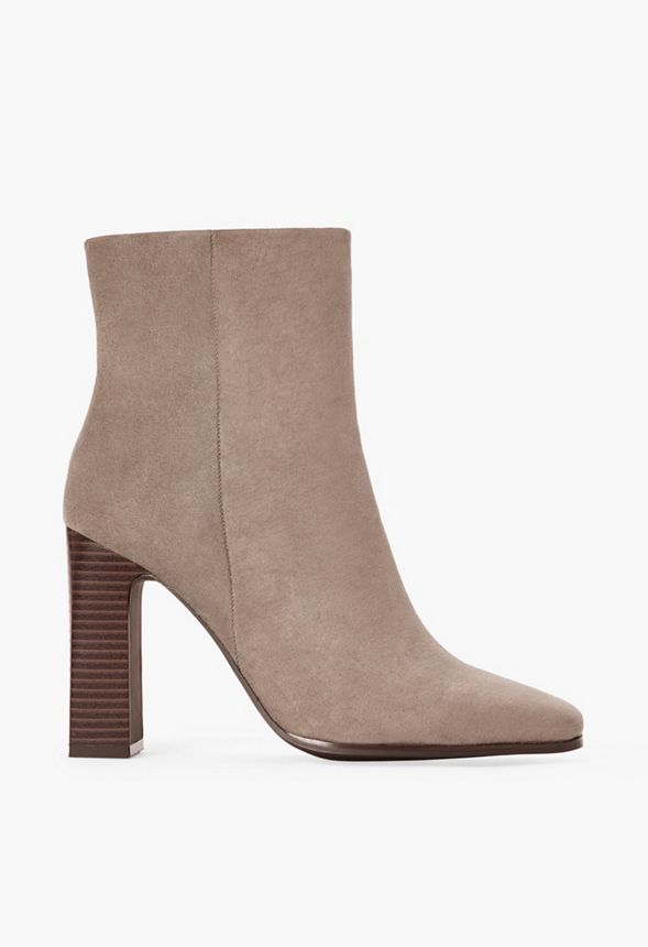 amber block heeled bootie