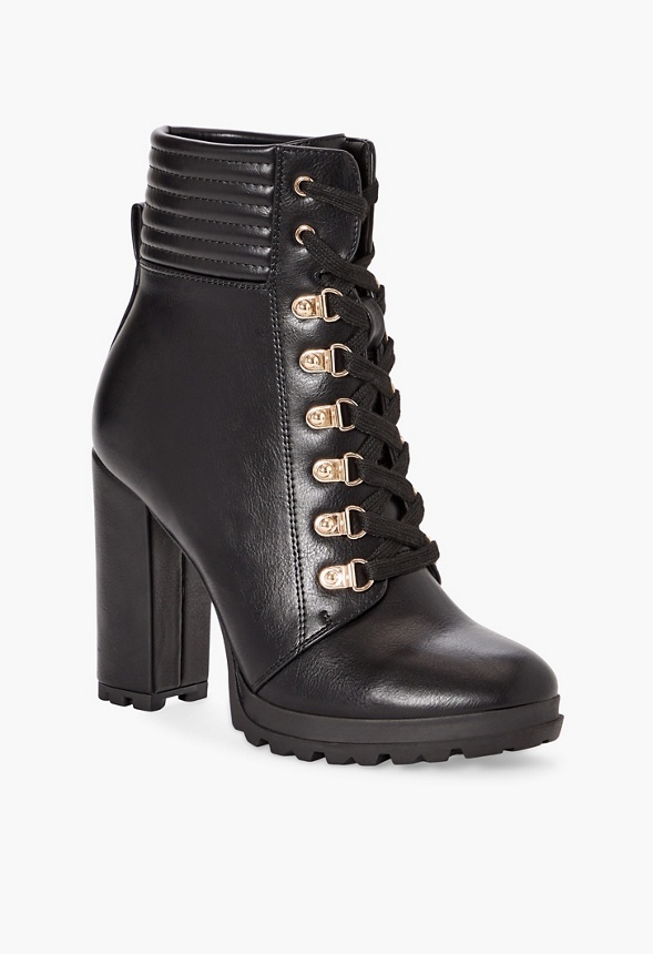 Shandee Lace-Up Bootie in Black Onyx 
