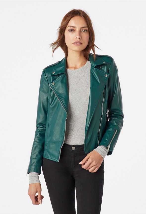 moto jacket green