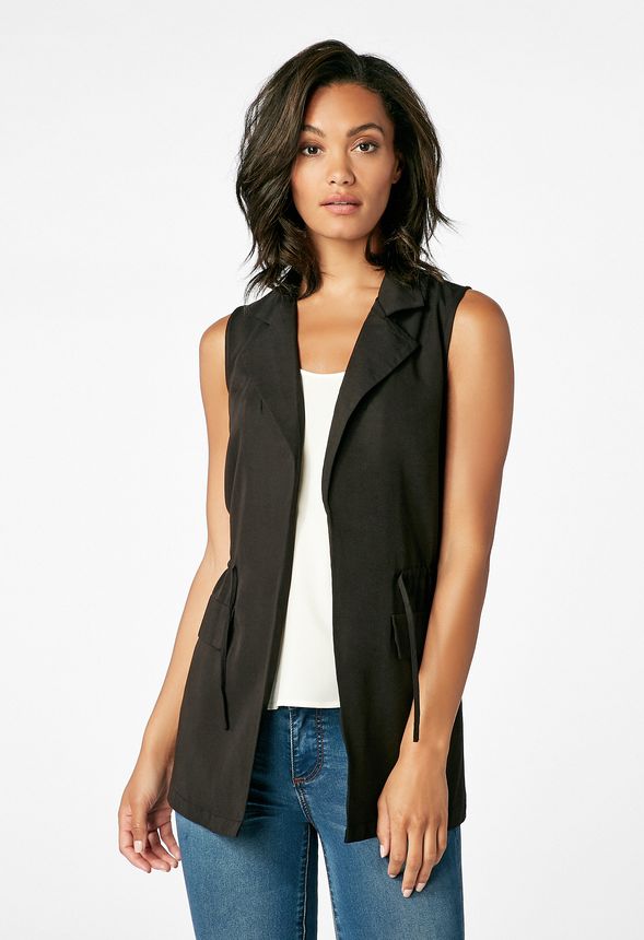 Cargo Vest In Black Get Great Deals At Justfab 