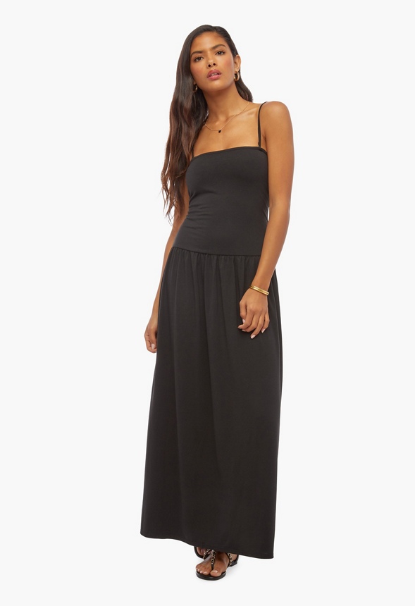 Strapless Knit Maxi Dress Clothing in Black - Get great deals at JustFab