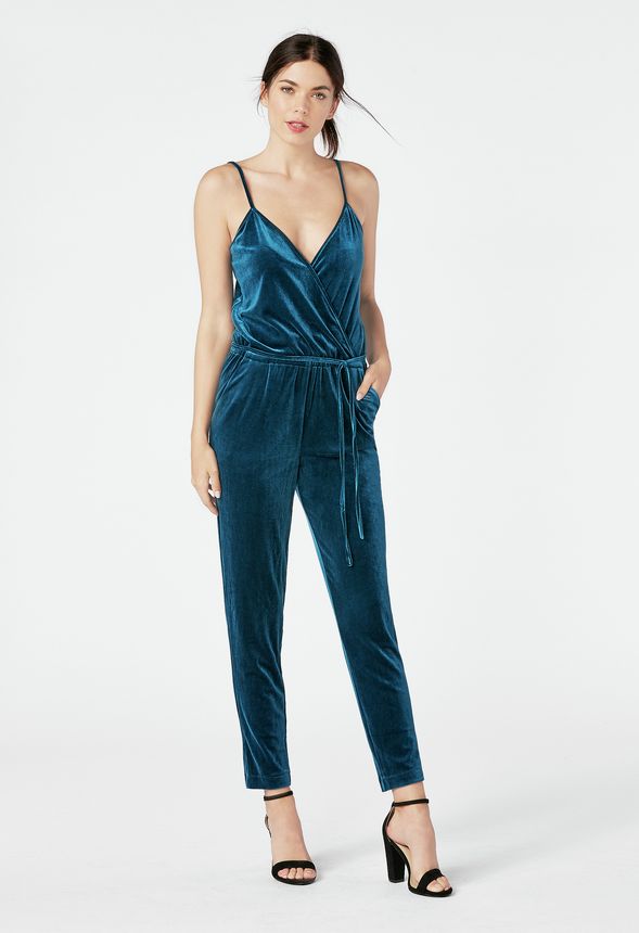 capaciteit Reusachtig soort Velvet Jumpsuit in Moroccan Blue - Get great deals at JustFab