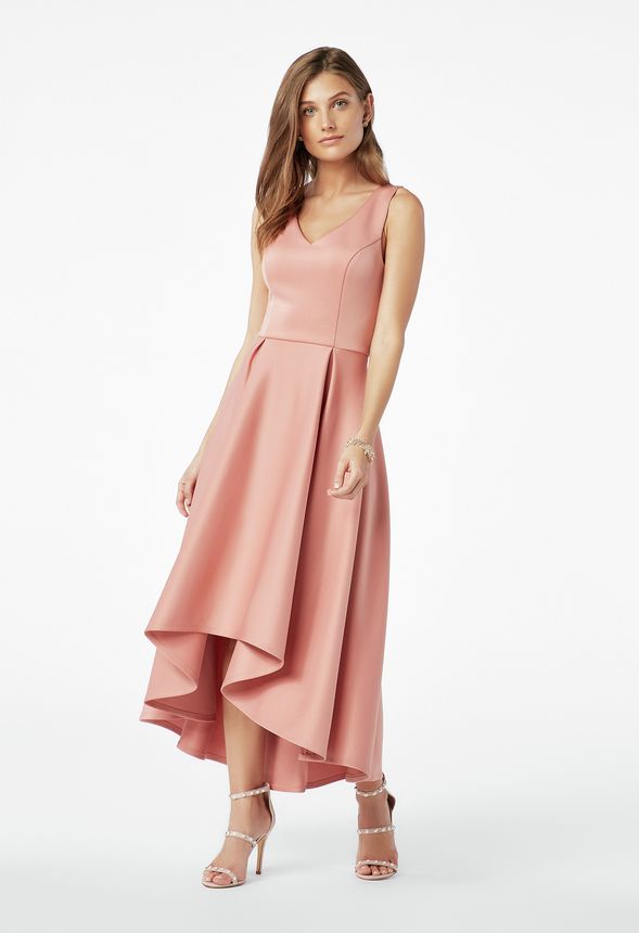 High Low Fit & Flare Dress in Mellow Rose - Get great deals at JustFab