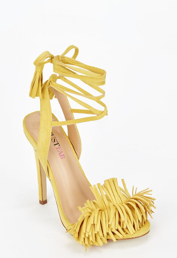 yellow fringe sandals