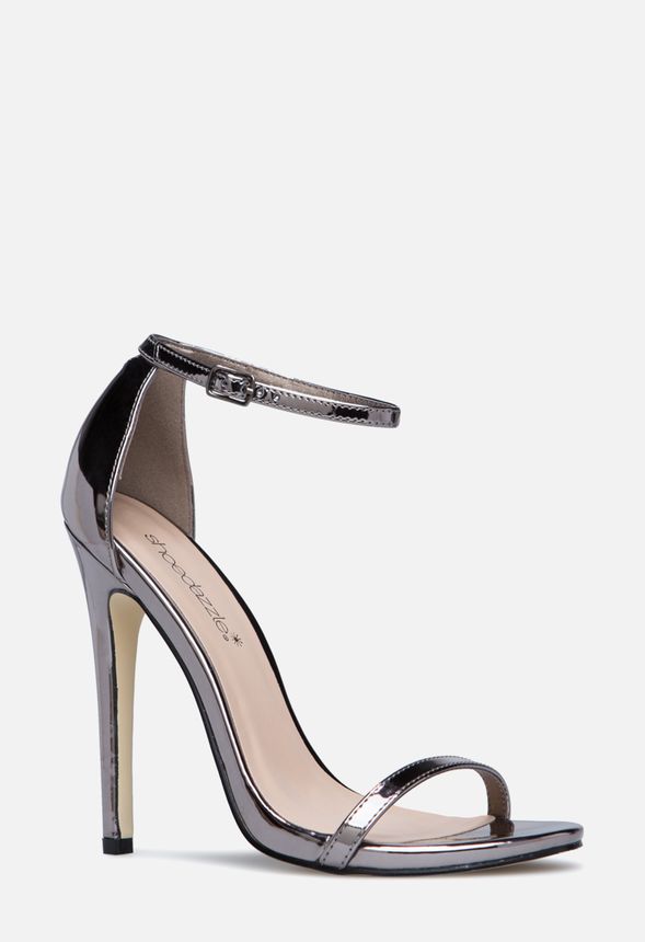 gunmetal grey sandals heel