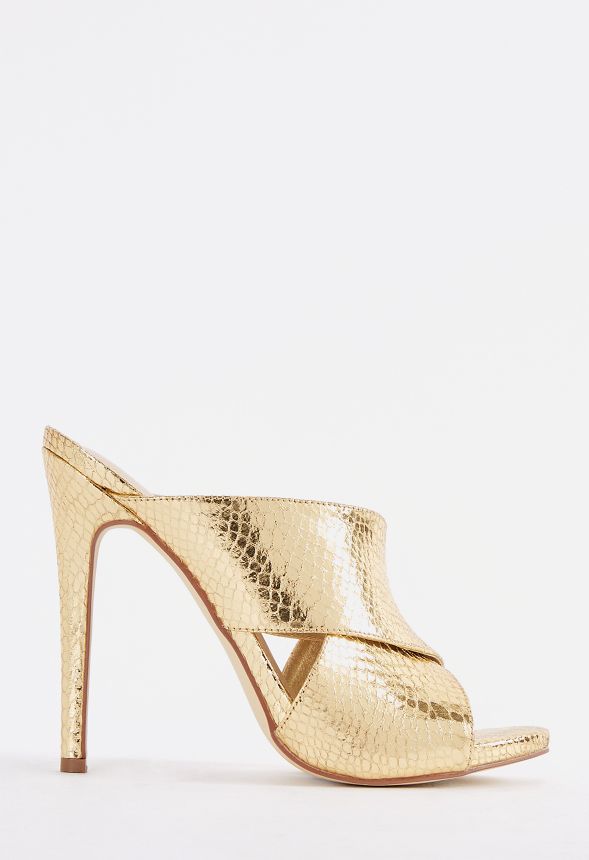 gold mule heels