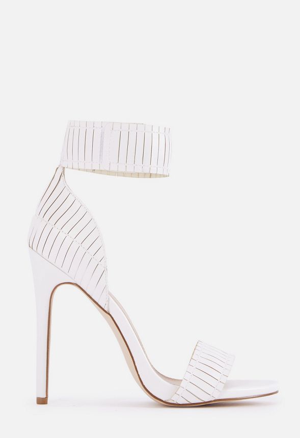 justfab white heels