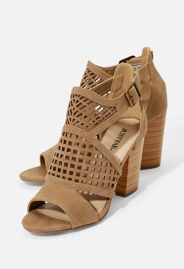 caged heeled sandals