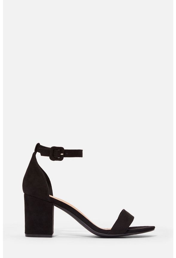 black summer heeled sandals