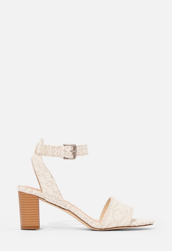 cream sandals block heel