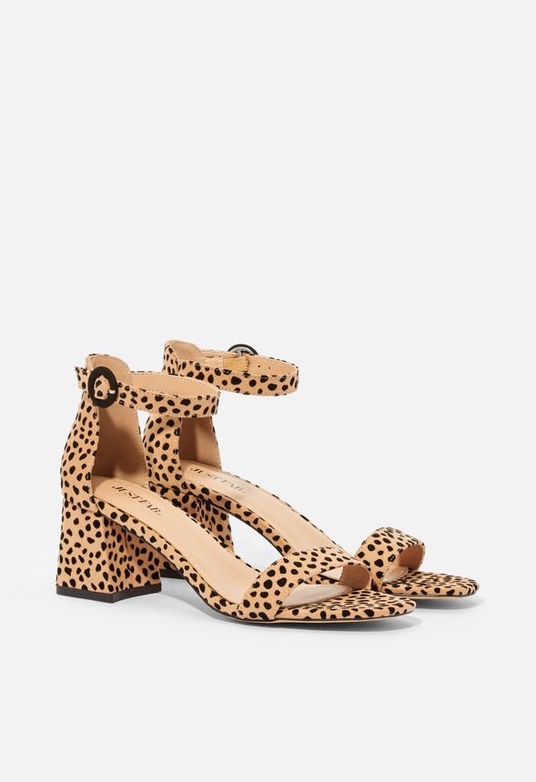 cheetah block heel sandals