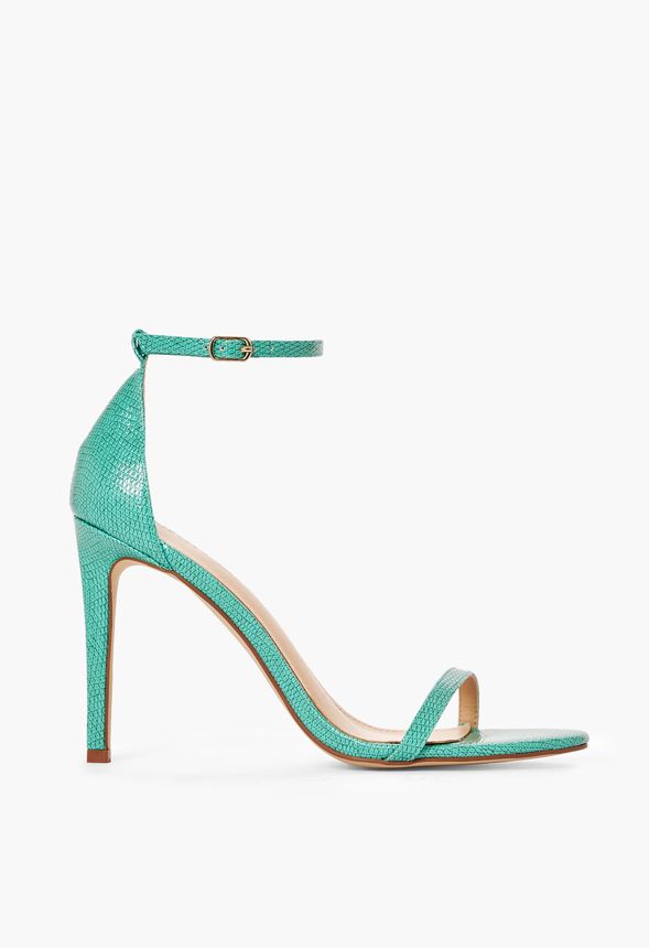 Final asesino Alaska Picture Perfect Heeled Sandal in Teal - Get great deals at JustFab