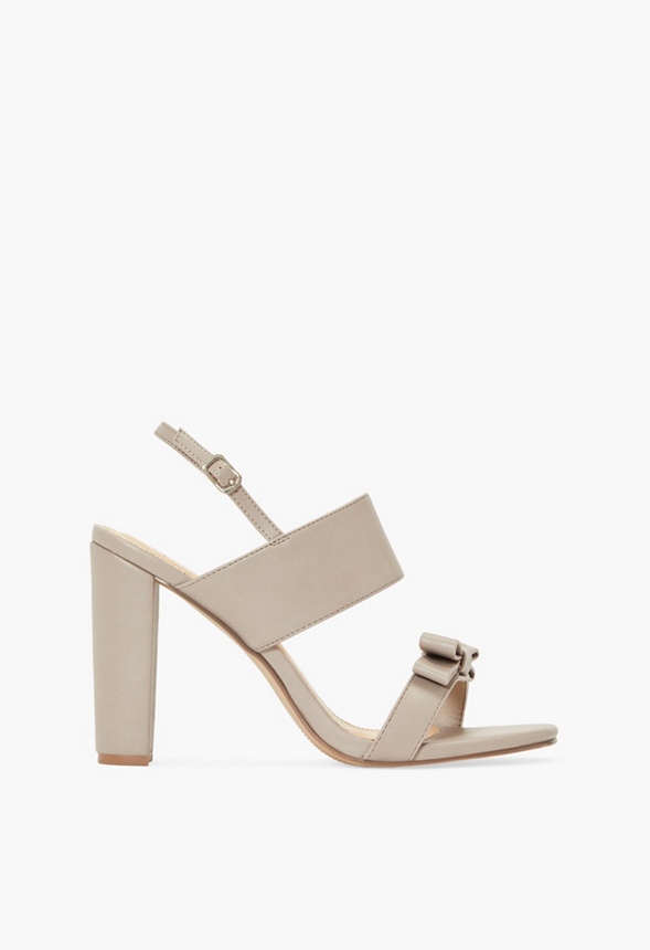 acute Objector club Lorelai Bow Heeled Sandal in Taupe - Get great deals at JustFab
