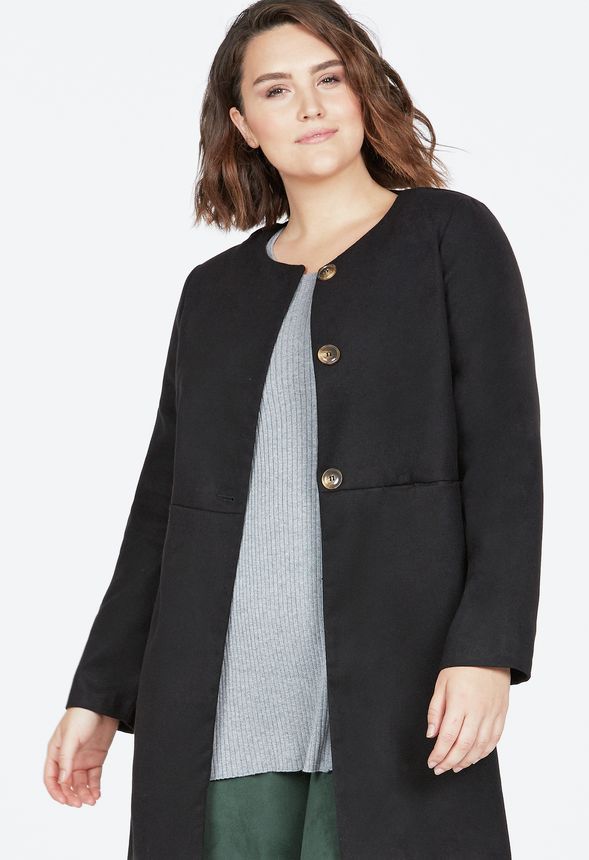 Oversized Car Coat in Black Get great deals at JustFab