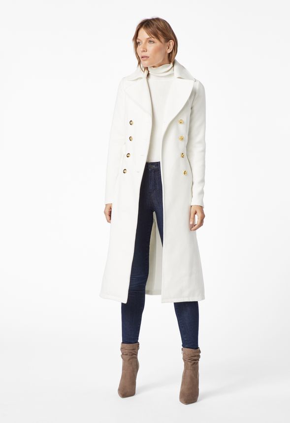 Long Faux Wool Trench Coat in SOFT 