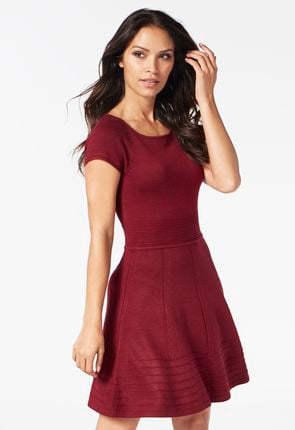 fit and flare sweater dress