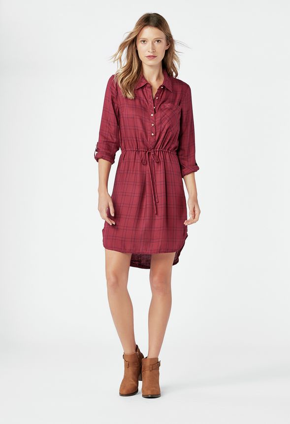 drawstring shirt dress