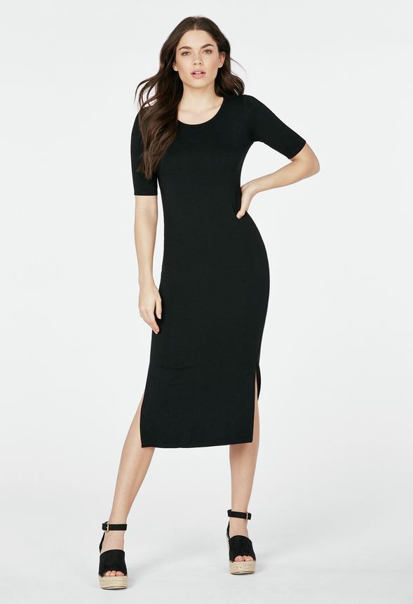 midi dress with slits on both sides