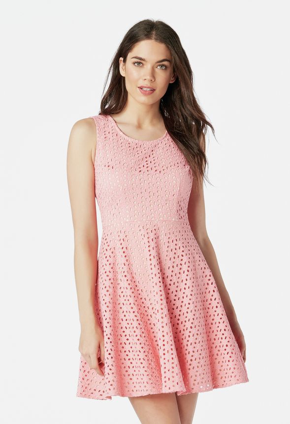 peach flare dress