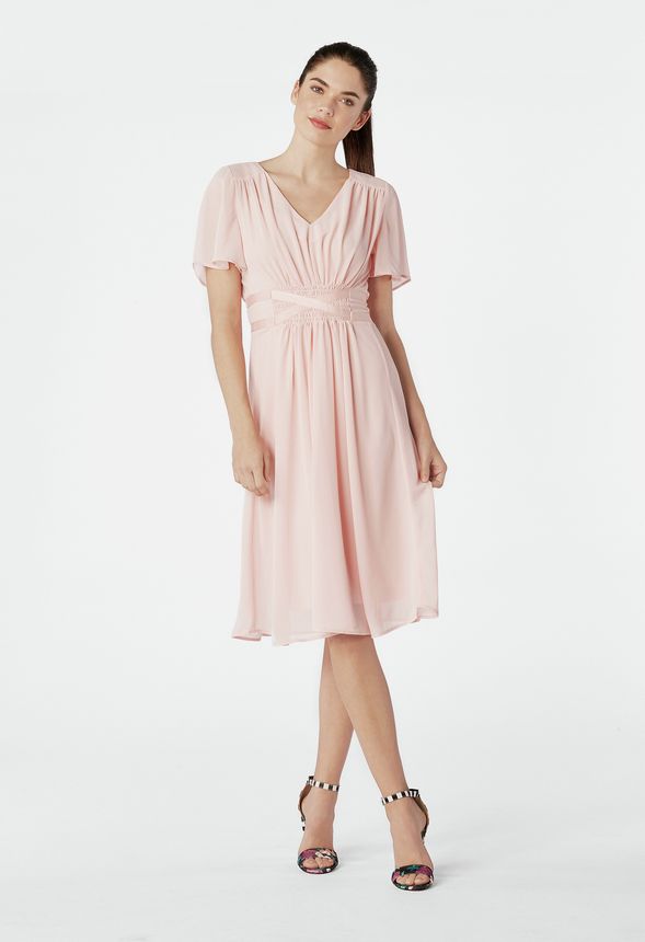 chiffon tea dress