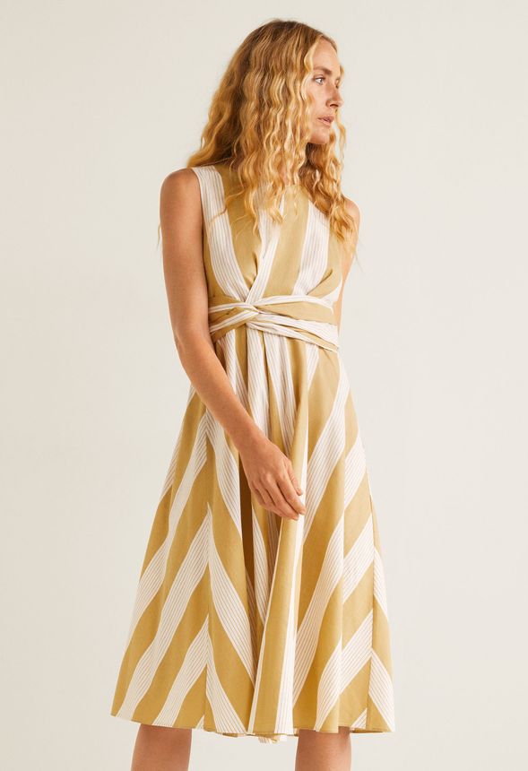 mango striped cotton dress