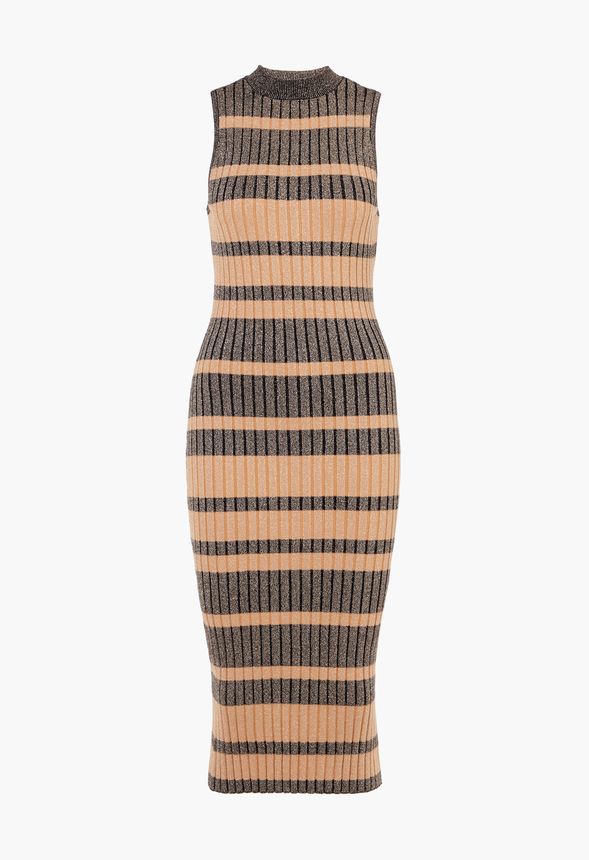 multi stripe midi dress