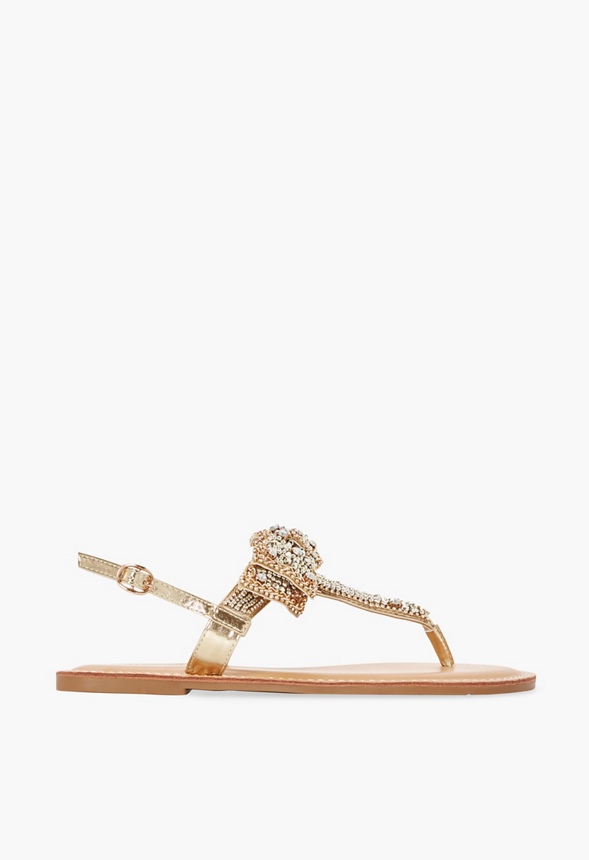 Terena Embellished Bow Flat Sandal in 