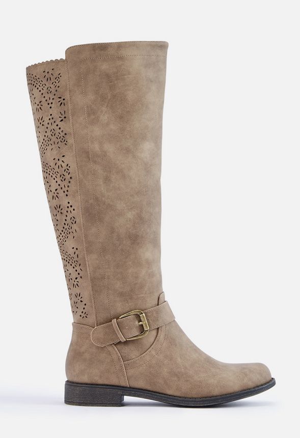 taupe flat boots