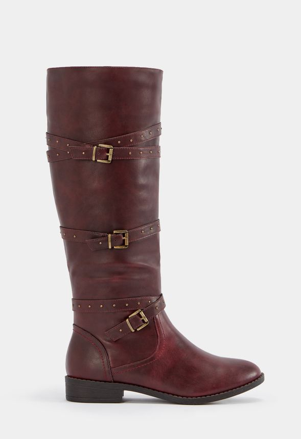 justfab burgundy boots