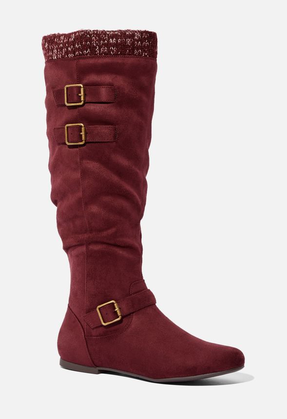 sweater buckle boots