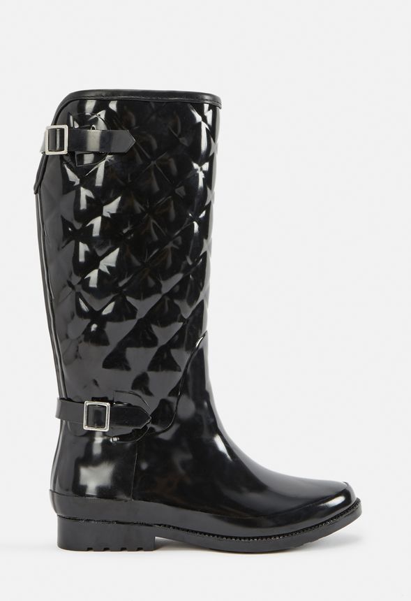 Reignah Quilted Rain Boot in Black 
