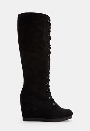 black wedge boots canada