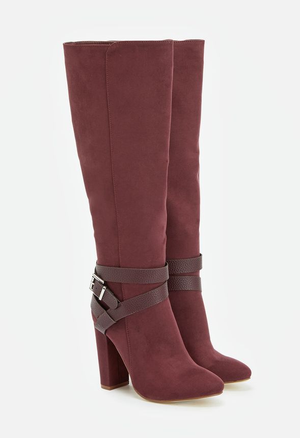 justfab burgundy boots