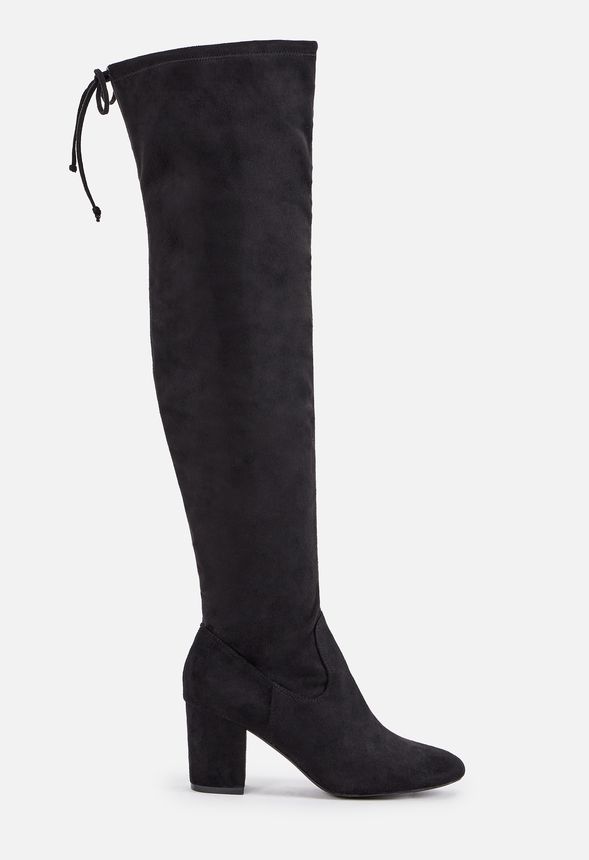 justfab over the knee black boots