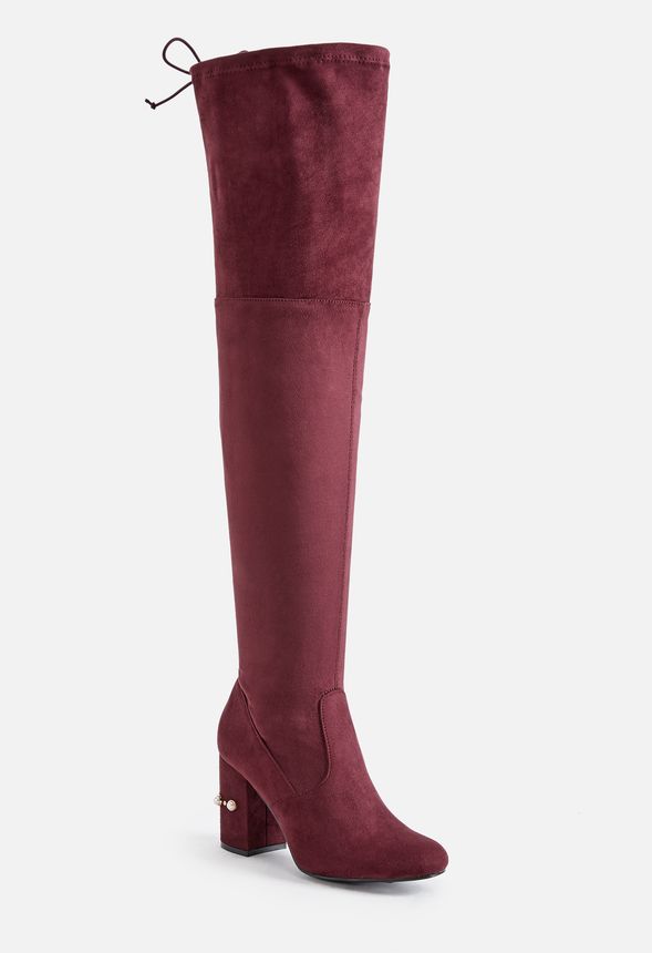 justfab burgundy boots