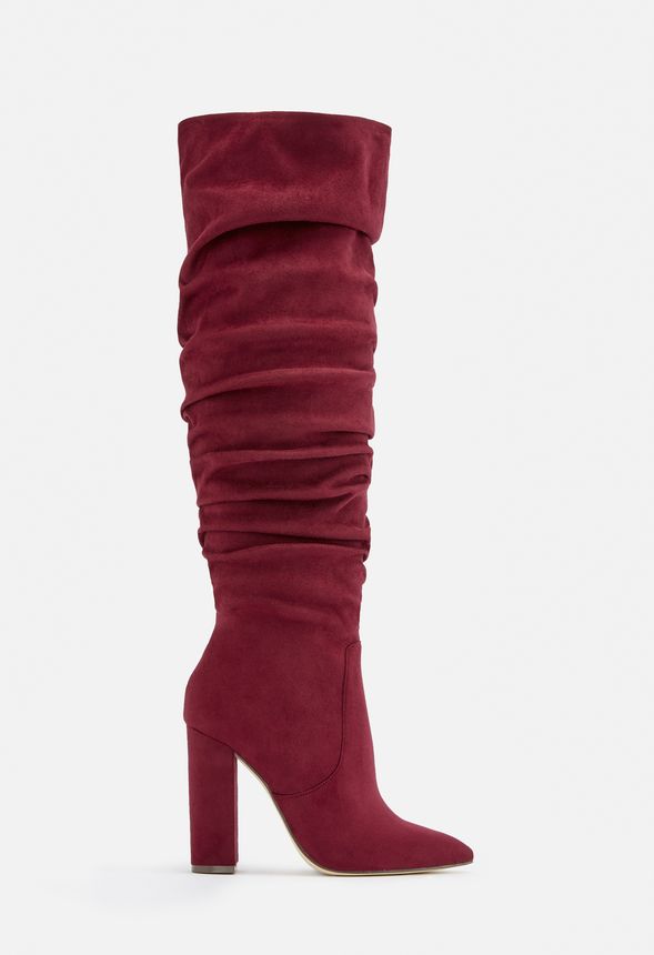 justfab burgundy boots