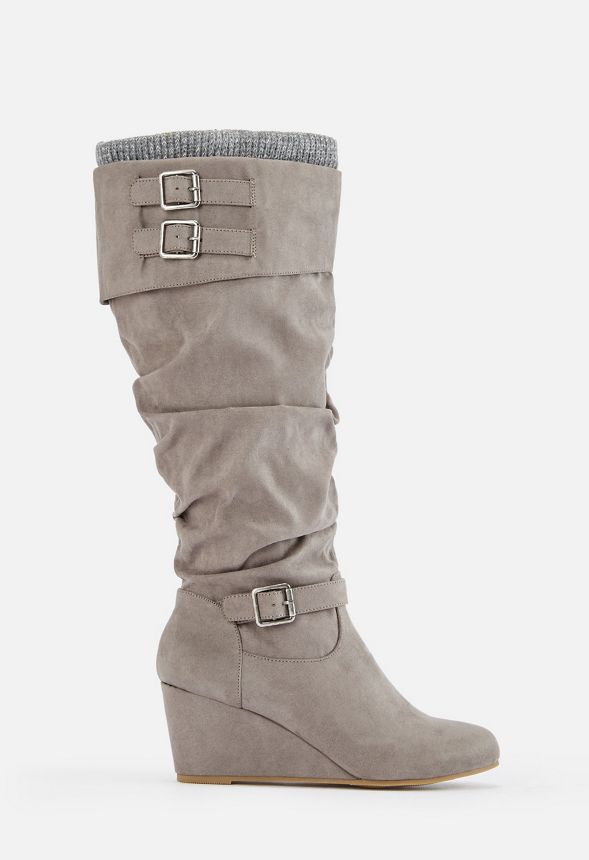 sweater wedge boots