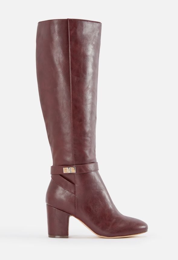 burgundy heeled boots