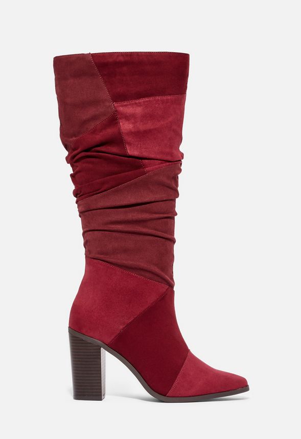 justfab burgundy boots