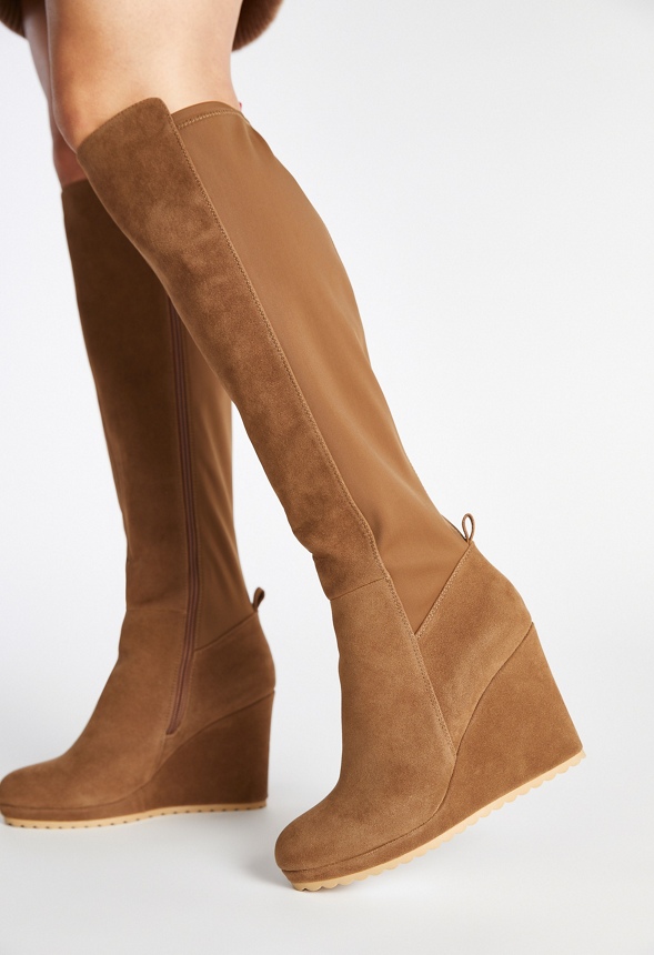 Claire Wedge Boot in DARK TAUPE Get great deals at JustFab