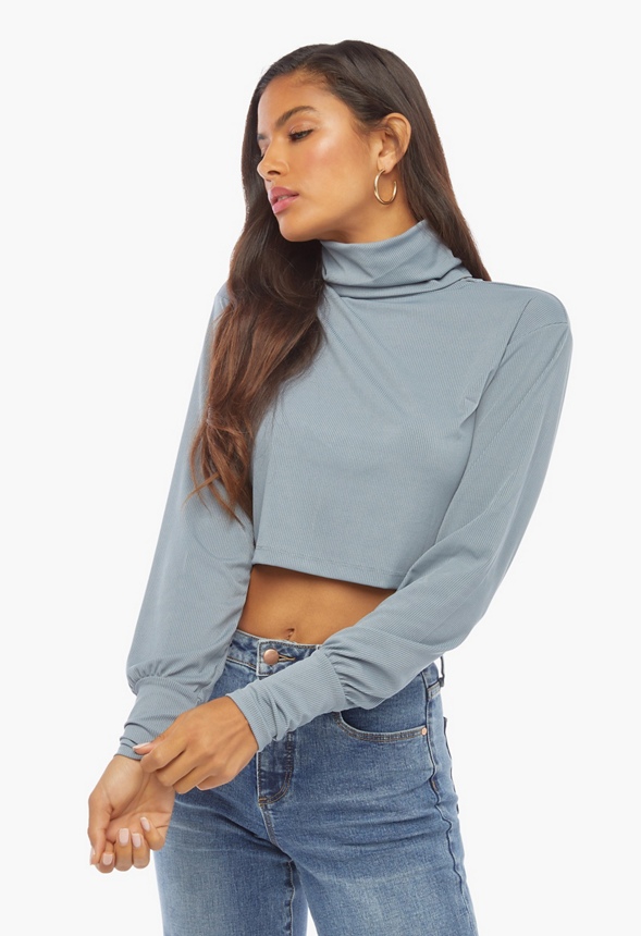 dusty blue turtleneck