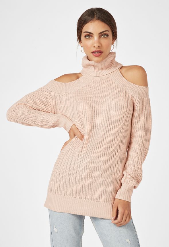 Cold Shoulder Sweater in ROSE SMOKE - Get deals at JustFab