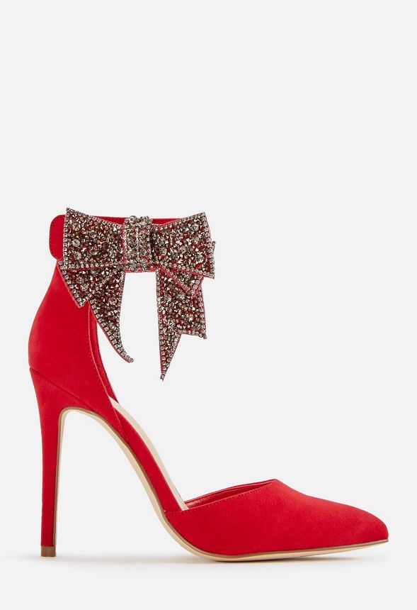 Lucy Bow Pump in Red - Get great deals 
